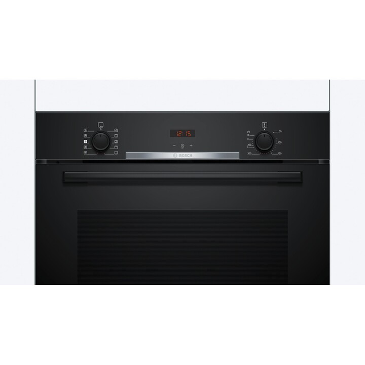 Bosch Serie 4 HQA334EB4, Horno de 71L y 3400W con horneado 3D profesional y acabado elegante, Negro