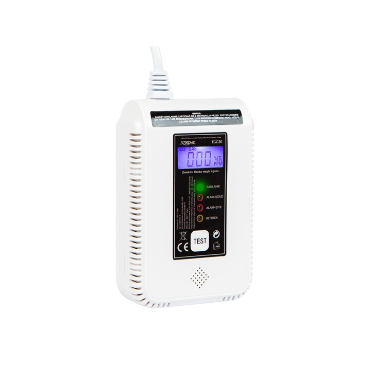 Detector de gás e monóxido de carbono Tuya TGC30 WiFi