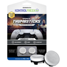 KontrolFreek Clutch pour manettes PlayStation 5 (PS5) et PlayStation 4 (PS4) Performance Thumbsticks 2 Low Concave Noir et Blanc