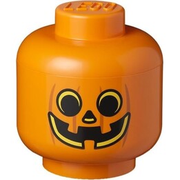 Lego Storage Head "Pumpkin" Pequeno Laranja Preto