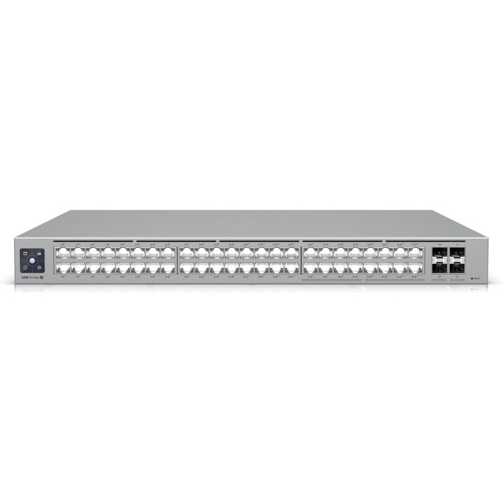 Ubiquiti Usw-pro-max-48 | Cambia | Illuminazione Ether, 16x Rj45 2,5 gbps, 32x Rj45 1000 Mbps, 4x Sfp+, L3