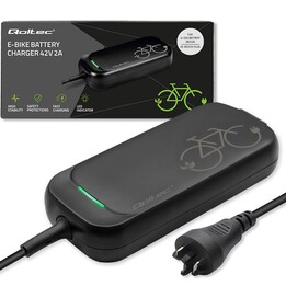 Qoltec Szybka Ładowarka Pro do roweru Bosch 36V | 42V| 2A| Spina Bosch | wodoodporna +kabel zasilający