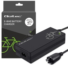 Qoltec Carregador rápido para bicicleta elétrica 36V | 42V | 2A | plugue Bosch 3Pin + cabo de conexão