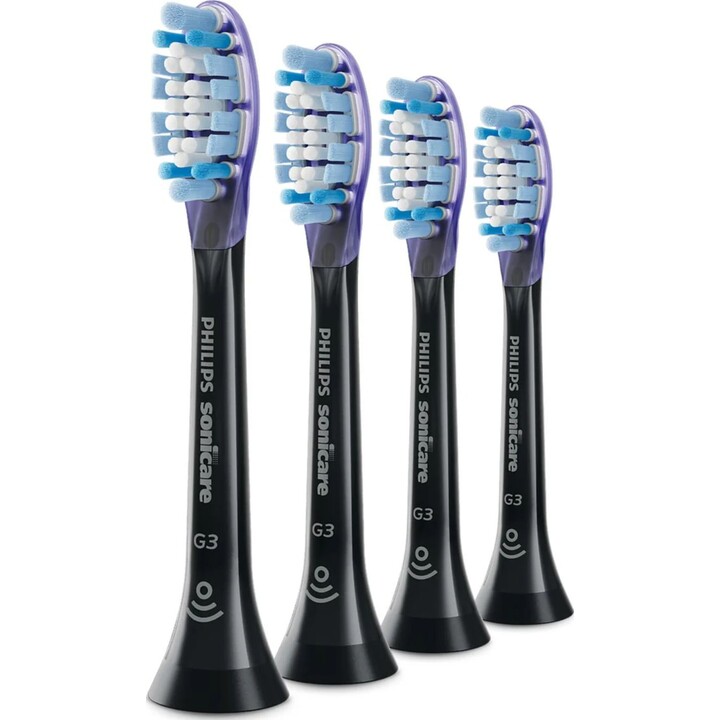 Philips Sonicare G3 Premium Gum Care, cabezales de cepillo dental de repuesto originales, negro, paquete de 4