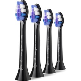 Philips Sonicare S2 Sensitive, 4er-Pack elektrische Zahnbürstenköpfe, schwarz