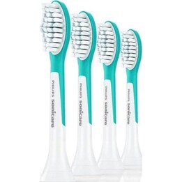 Ersatzbürstenköpfe und Bürstenköpfe für elektrische Zahnbürsten. Philips Sonicare Bürstenkopf, 4er-Pack, blau und weiß, weich.