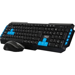 3GO COMBODRILEW2 Teclado RF sem fios QWERTY Espanhol Preto, Azul