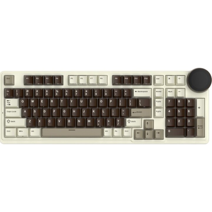 Royal Kludge RKN99 Tri Mode ISO-ES RGB Hot-Swappable Switch Cream Mocha Grey