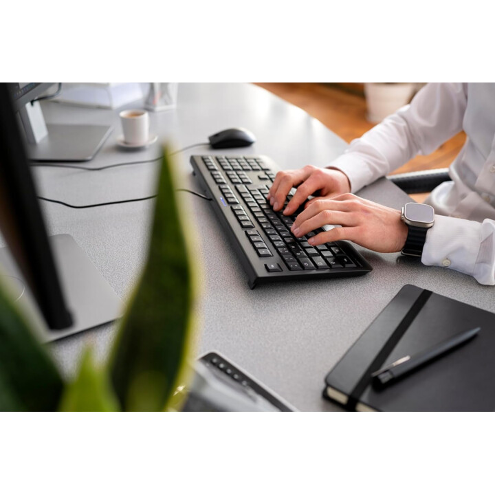 Cherry keyboard, Wired, Black, USB, Standard, AZERTY