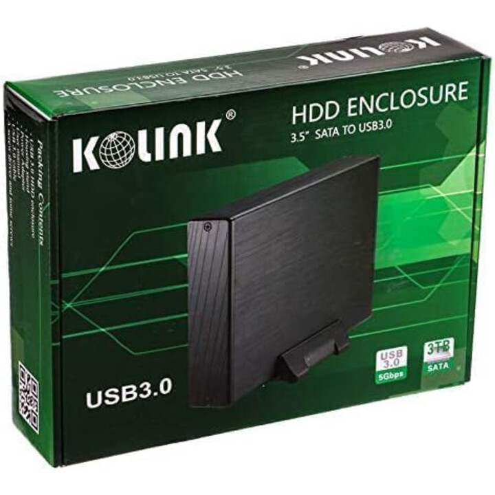 Kolink 3,5 polegadas USB 3.0 Preto - Estojo