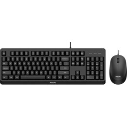 Philips SPT6207BL/16 Combo Keyboard and Mouse 1200 DPI USB Black