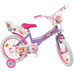 Toimsa Paw Patrol 16", Bicicletta per bambine, design viola, viola