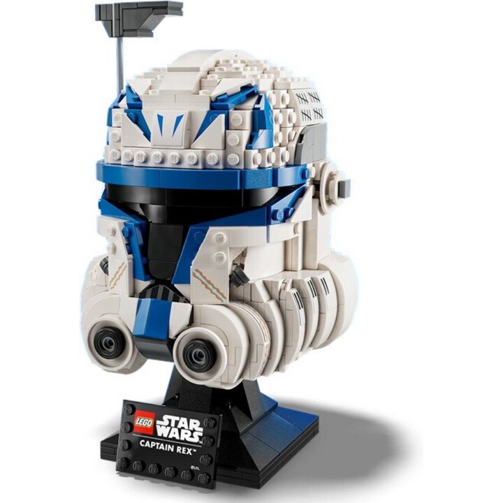 LEGO Star Wars Captain Rex, elmo da collezione, set da esposizione, bianco, blu