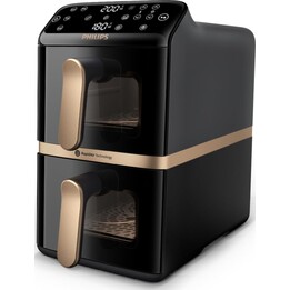 Philips 4000 Series Air Fryer with Double Stackable Basket: 10L Capacity, 2 x 5L Baskets
