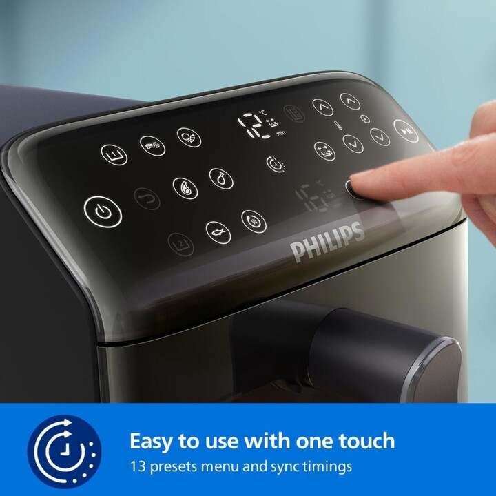 Philips Serie 4000 Friggitrice ad aria con doppio cestello impilabile: Capacità 10L, 2 cestelli da 5L
