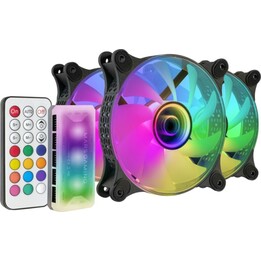 Mars Gaming MF-3DKIT Kit of 3 ARGB Fans 12cm Infinity Mirror Black