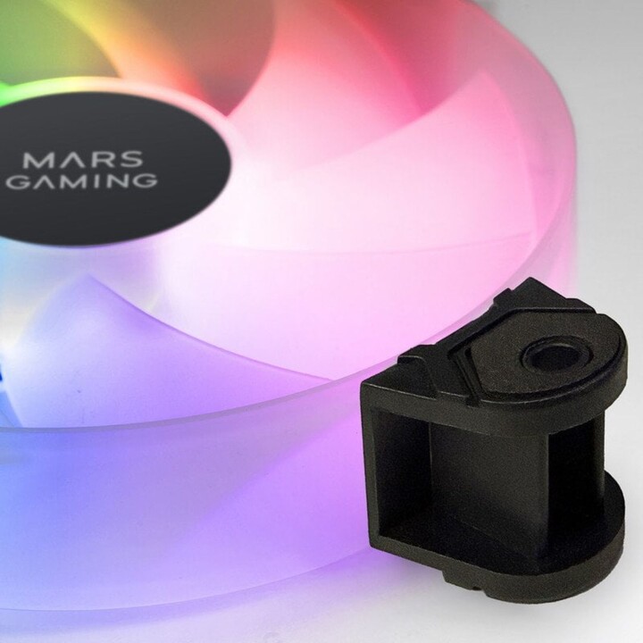 Mars Gaming MF-4A Kit 4x Ventole 120mm ARGB Rainbow Doppio connettore 5V 3pin Nero