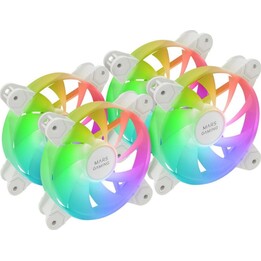 Mars Gaming MF-4A Kit 4x Fans 120mm ARGB Rainbow Double Connector 5V 3pin White