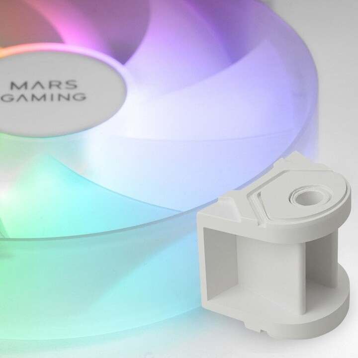 Mars Gaming MF-4A Kit 4x Fans 120mm ARGB Rainbow Double Connector 5V 3pin White