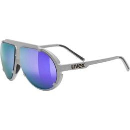 Uvex Esntl Pina, Óculos de sol, Lentes espelhadas roxas, Cinzento