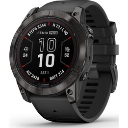 Garmin Fenix 7X Pro Solar GPS NFC 51mm MIP Grau Schwarz Armband 10ATM Wasserdichtigkeit SpO2