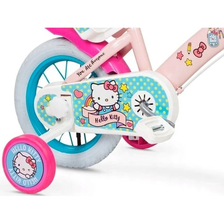 Toimsa Hello Kitty 1249, bicicleta para crianças, 12 polegadas, branco cor-de-rosa