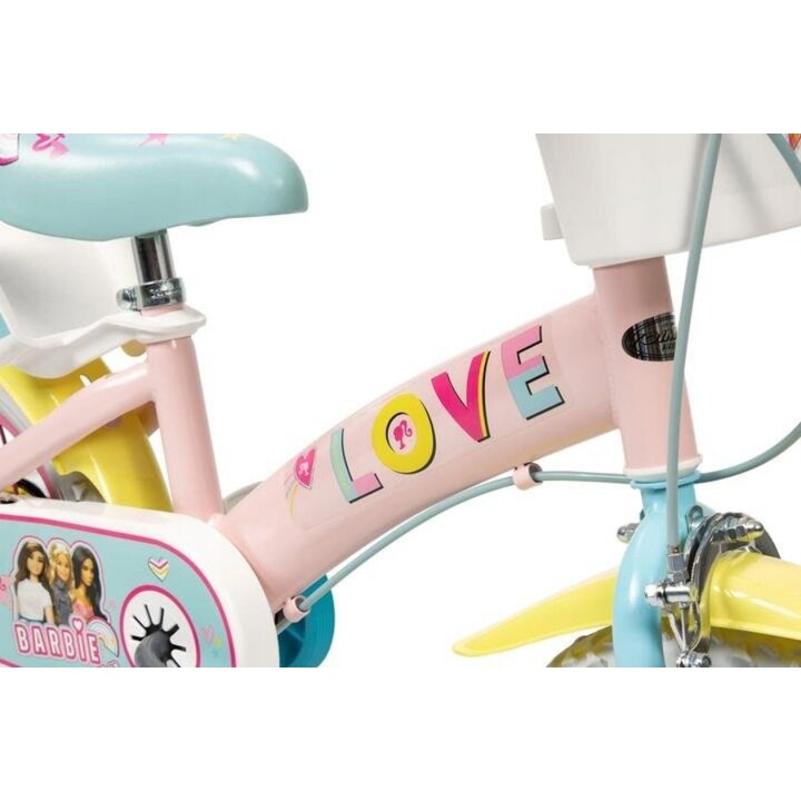 Toimsa Barbie 1265 Bicicleta para crianças 12 polegadas Rosa Branco