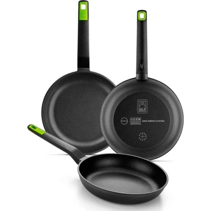 BRA Set of 3 Gastro Pans 18cm 22cm 26cm