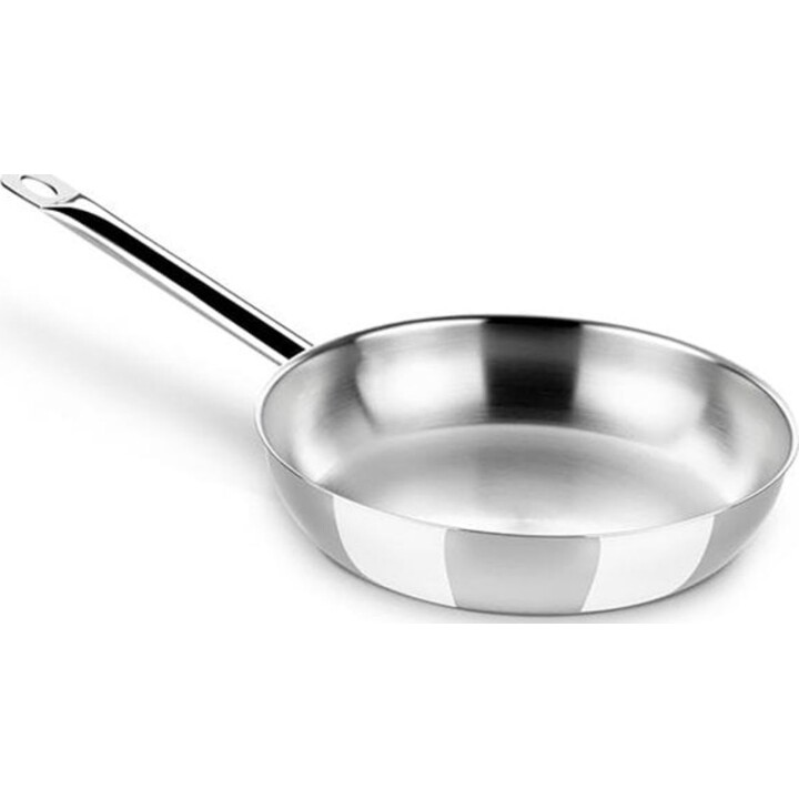 BRA Professional Padella in acciaio inox 18/10 da 30 cm, tripla base, induzione totale 220°C