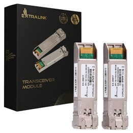 Extralink SFP+ 10G 2er-Pack SFP+ Modul, 10 Gbit/s, LC/UPC, 1310 nm, 2 km, Einfacher Modus, DOM