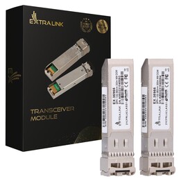 Extralink SFP+ 10G - Pacote com 2 | Módulo SFP+ | 10 Gbps, LC/UPC, 850 nm, 300 m, Multimodo, DOM, Dedicado a HP/Aruba