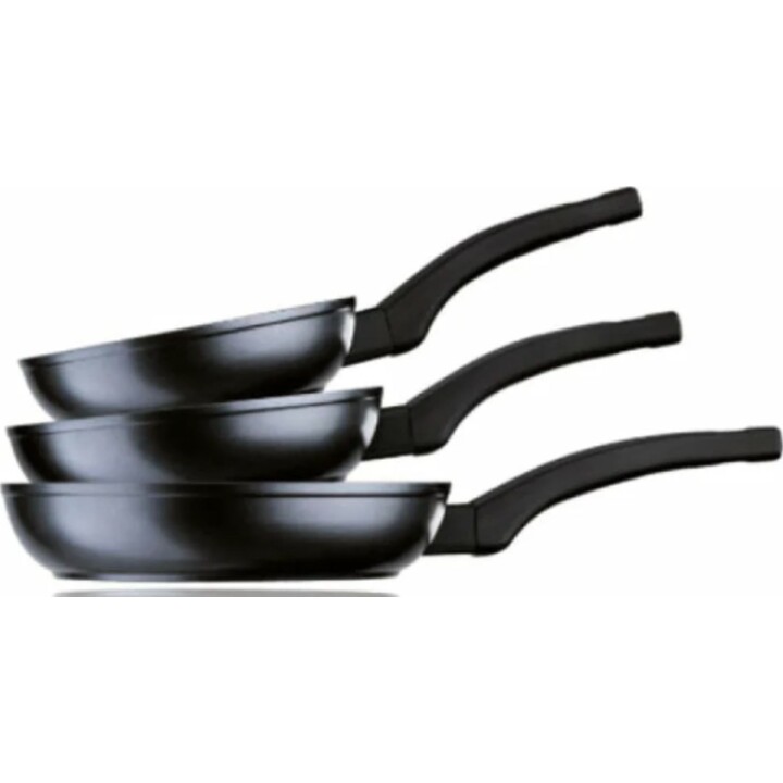 Monix M240000 Set di 3 padelle ×18cm/×22cm/×26cm in alluminio forgiato antiaderente a induzione