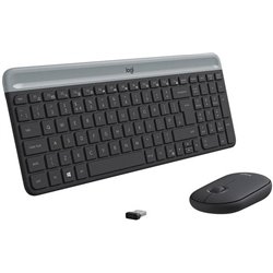 Logitech MK470 Slim Combinazione Tastiera (Tedesco)/Mouse Nero