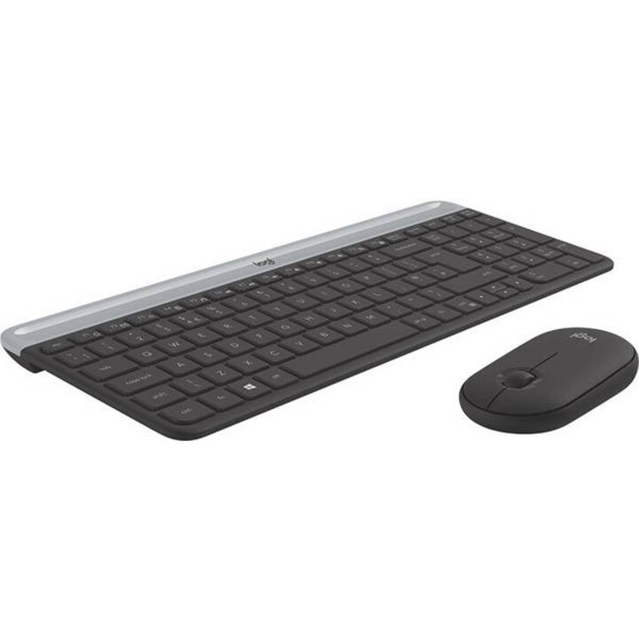 Logitech MK470 Slim Combinazione Tastiera (Tedesco)/Mouse Nero