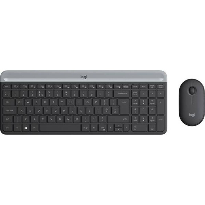Logitech MK470 Slim Combinazione Tastiera (Tedesco)/Mouse Nero