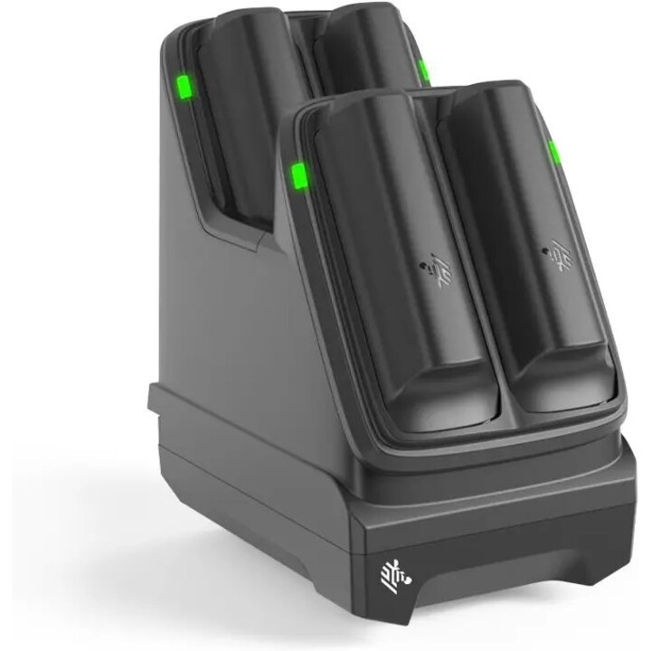Zebra SAC-MC2X-4SCHG-01 MC22/MC27 Cargador de batería de 4 ranuras Capacidad estándar/externa Negro