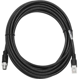 Zebra CBL-ENT01501-M1200 Ethernet Cable 15m X-Coded M12 to RJ45 Cat6 Black Flex