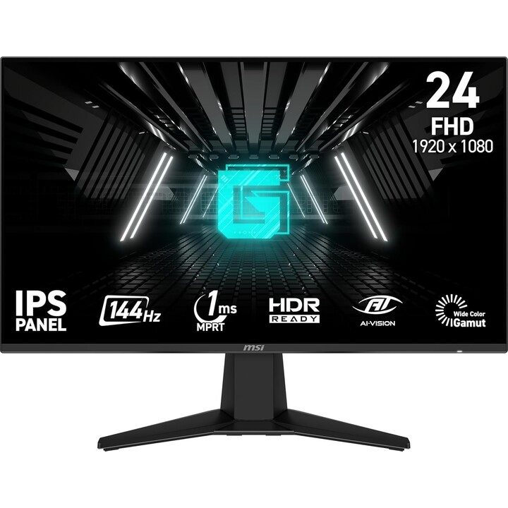 Monitor LCD|MSI|G242L E14|23,8"|Jogos|Inclinação|Matte|Panel IPS|1920x1080|16:9|Preto|G242LE14