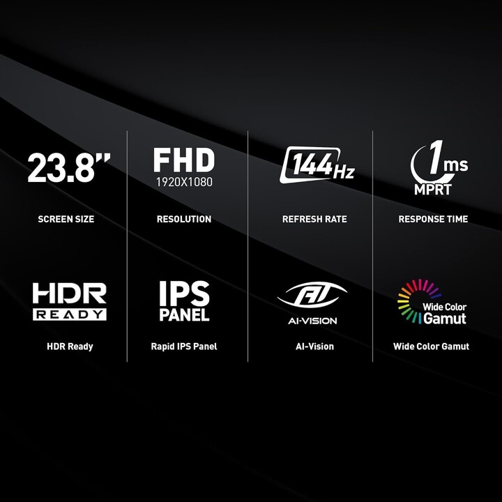 Monitor LCD|MSI|G242L E14|23,8"|Jogos|Inclinação|Matte|Panel IPS|1920x1080|16:9|Preto|G242LE14