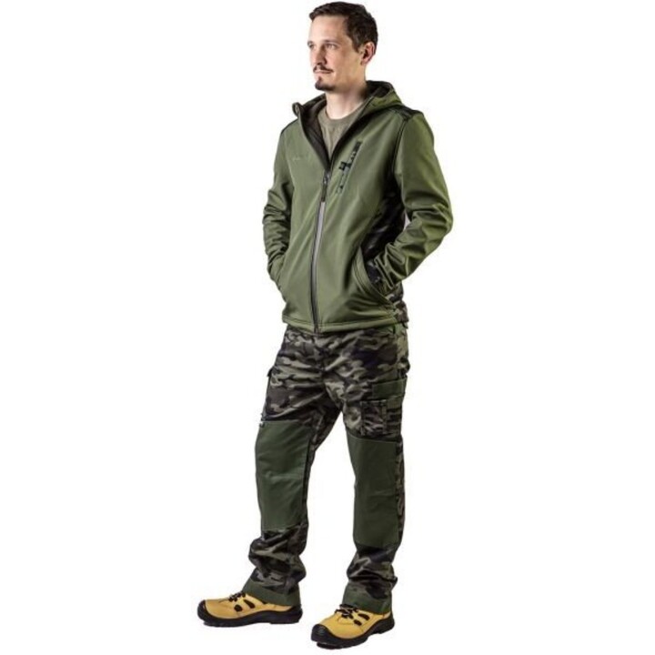 Neo Tools, Camouflage Softshell, Winddichte Jacke, Größe L, Camouflage