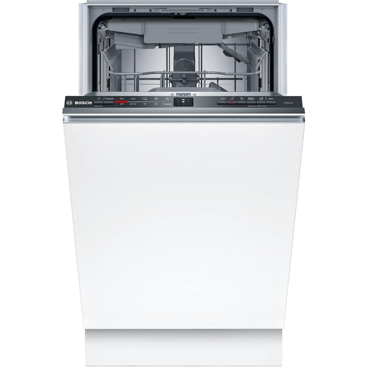 Bosch Serie 2 SPV2HMX02E, Lavavajillas integrado de 45 cm para 10 cubiertos con motor silencioso, Blanco