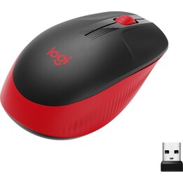 Ratón Logitech M190 Wireless USB Negro/rojo