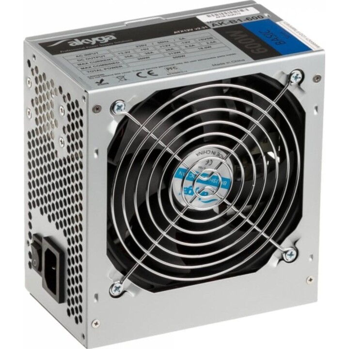 Fuente de Alimentacion Akyga 600W Certificacion 70 Plus Modelo AK-B1-600 Extras ATX no modular