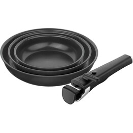 ZWILLING UNLOCK Set aus 3 Keramikpfannen + Griff - schwarz