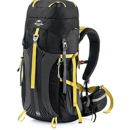 Naturehike NH16Y020-Q 55L Hiking Backpack Preto Nylon Ultraleve Estrutura de alumínio Ventilação
