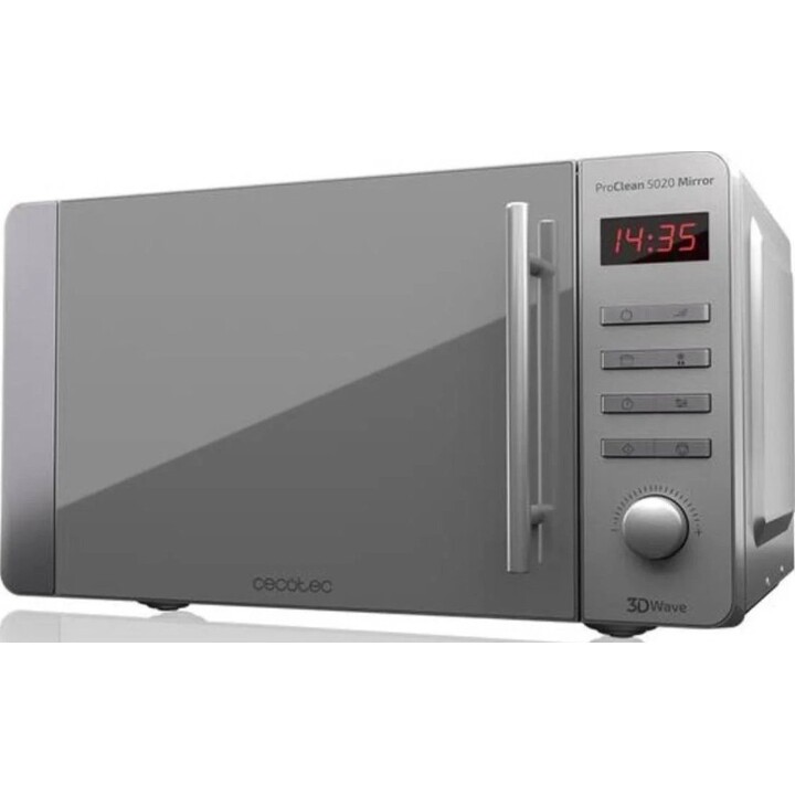 Cecotec, Proclean 5020 Mirror, Micro-ondes à finition miroir (Maison), Argent