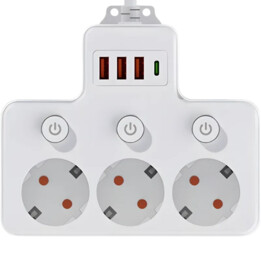 Multiprise 6 prises avec interrupteurs individuels