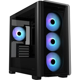 ASUS A23 PLUS Micro-ATX ARGB PC-Tower mit gehärtetem Glas und USB-C 3.2 - Schwarz