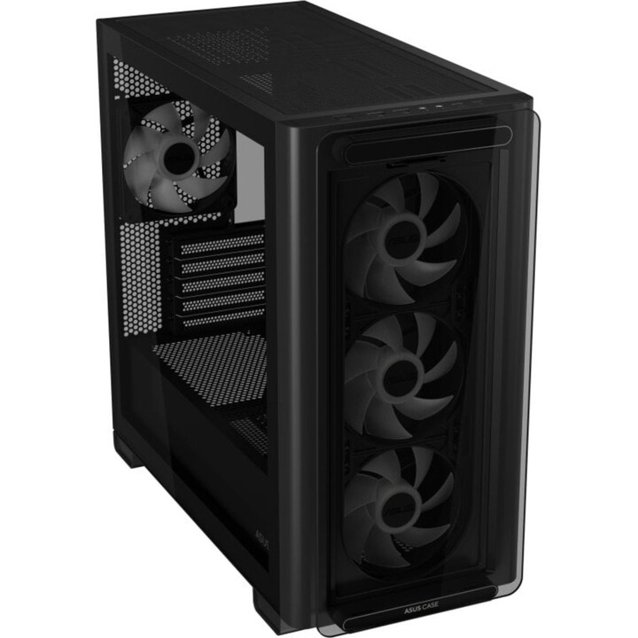 Torre para PC ASUS A23 PLUS Micro-ATX ARGB com vidro temperado e USB-C 3.2 - Preto