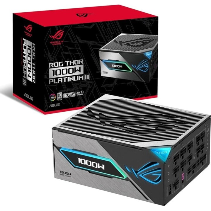 ASUS ROG Thor 1000P3 Alimentation modulaire ATX 3.1 PCIe 5.1 1000W 80 Plus Platinum